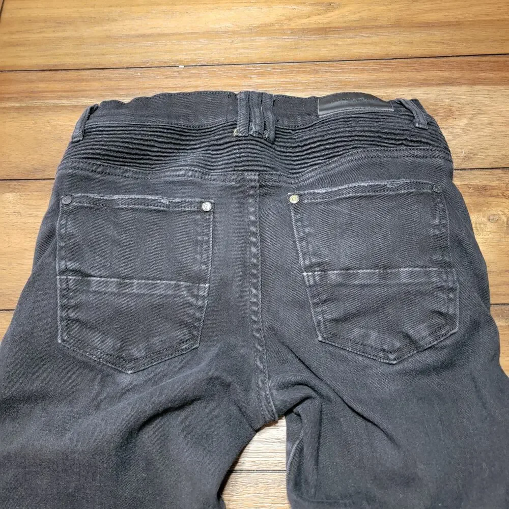Supply & Demand NYC Black Punk Denim Jeans w/ Side Stripes - Size 32W - M